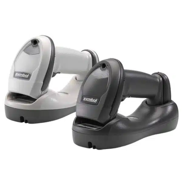 Zebra LI4278 Kit_Scanners_Retail_Cordless scanner on cradle with other color photo
