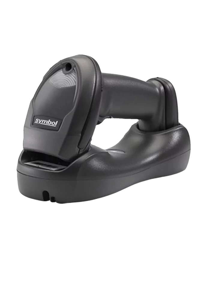 Zebra LI4278 Kit_Scanners_Retail_Cordless scanner on cradle photo png