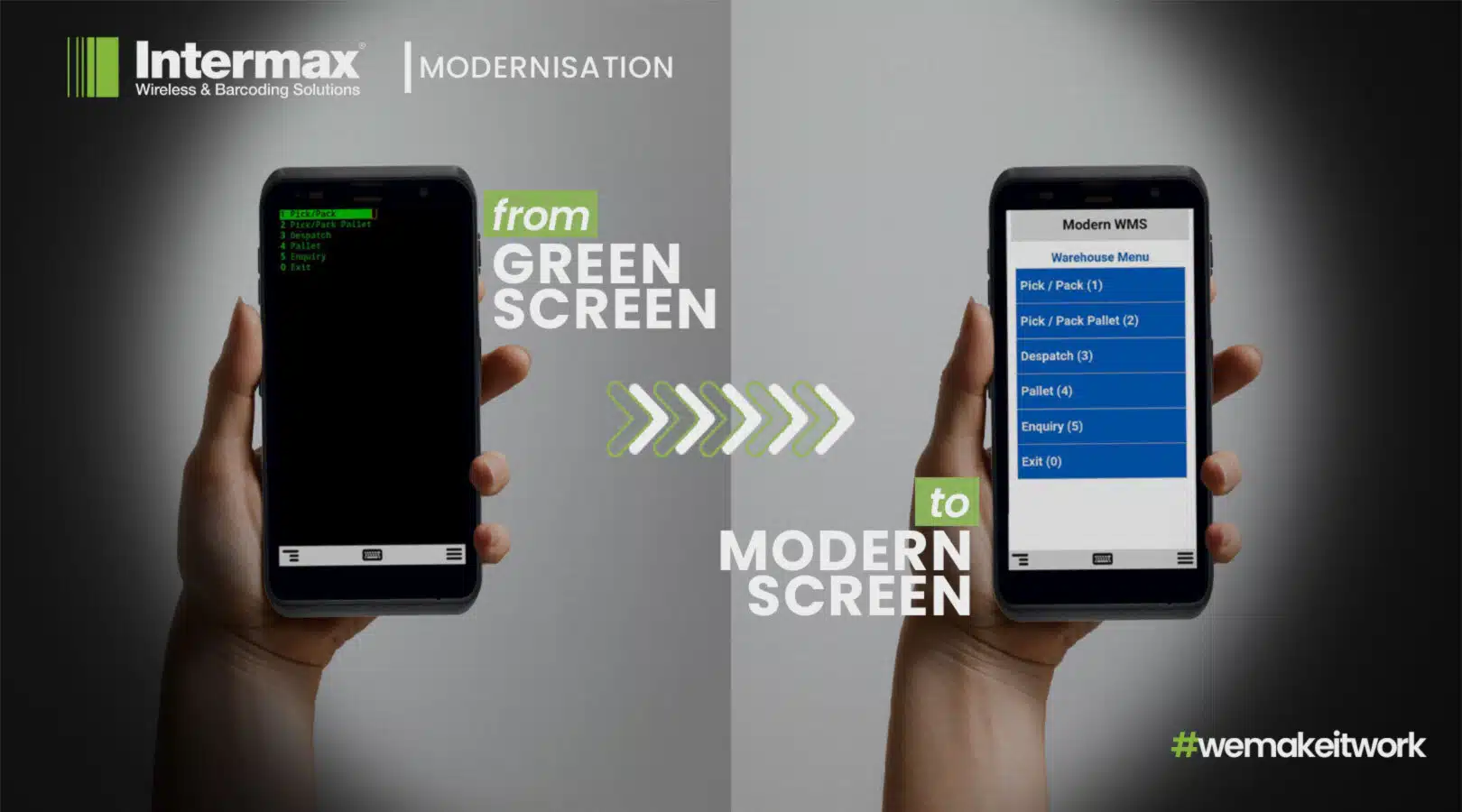 modernisation for warehouse solution - from greenscreen to modern screen with Intermax solutions