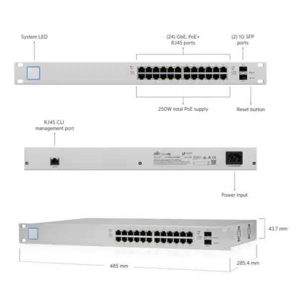 US-24-250W Ubiquiti UniFi Standard 24 Power-Over-Ethernet (Gen1) parts