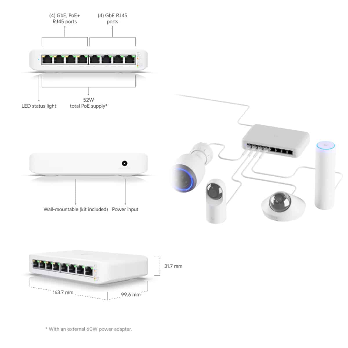USW-LITE-8-POE - Ubiquiti UniFI Lite 8 Power-Over-Ethernet