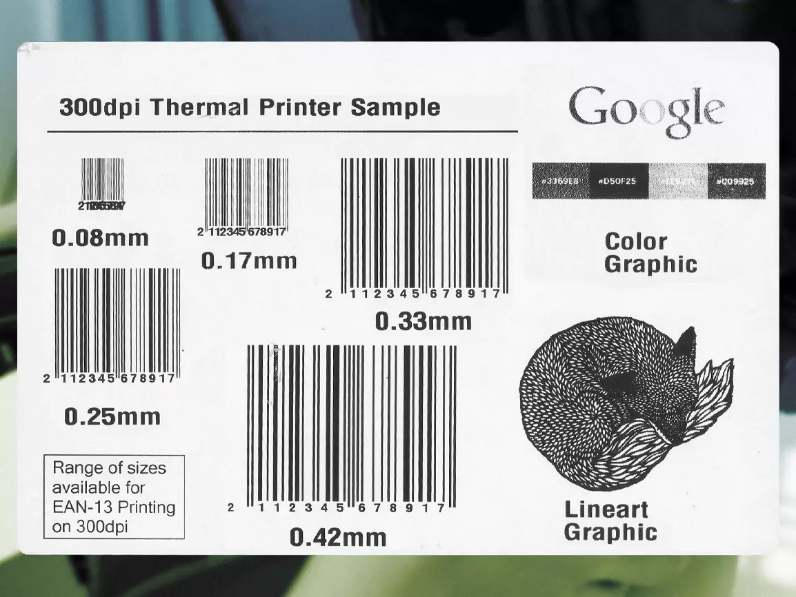 300-dpi thermal printer sample