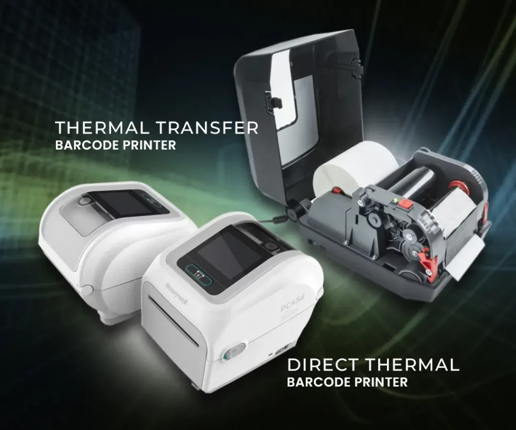 two types of barcode printers - thermal transfer and direct thermal printers