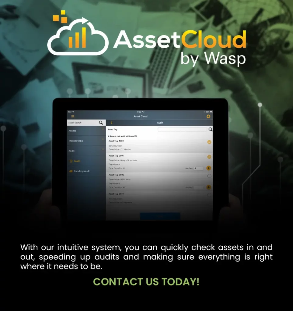 asset-tracking-landing page - With our intuitive system, you can quickly check assets in and out, speeding up audits and making sure everything is right where it need to be. Contact us today!