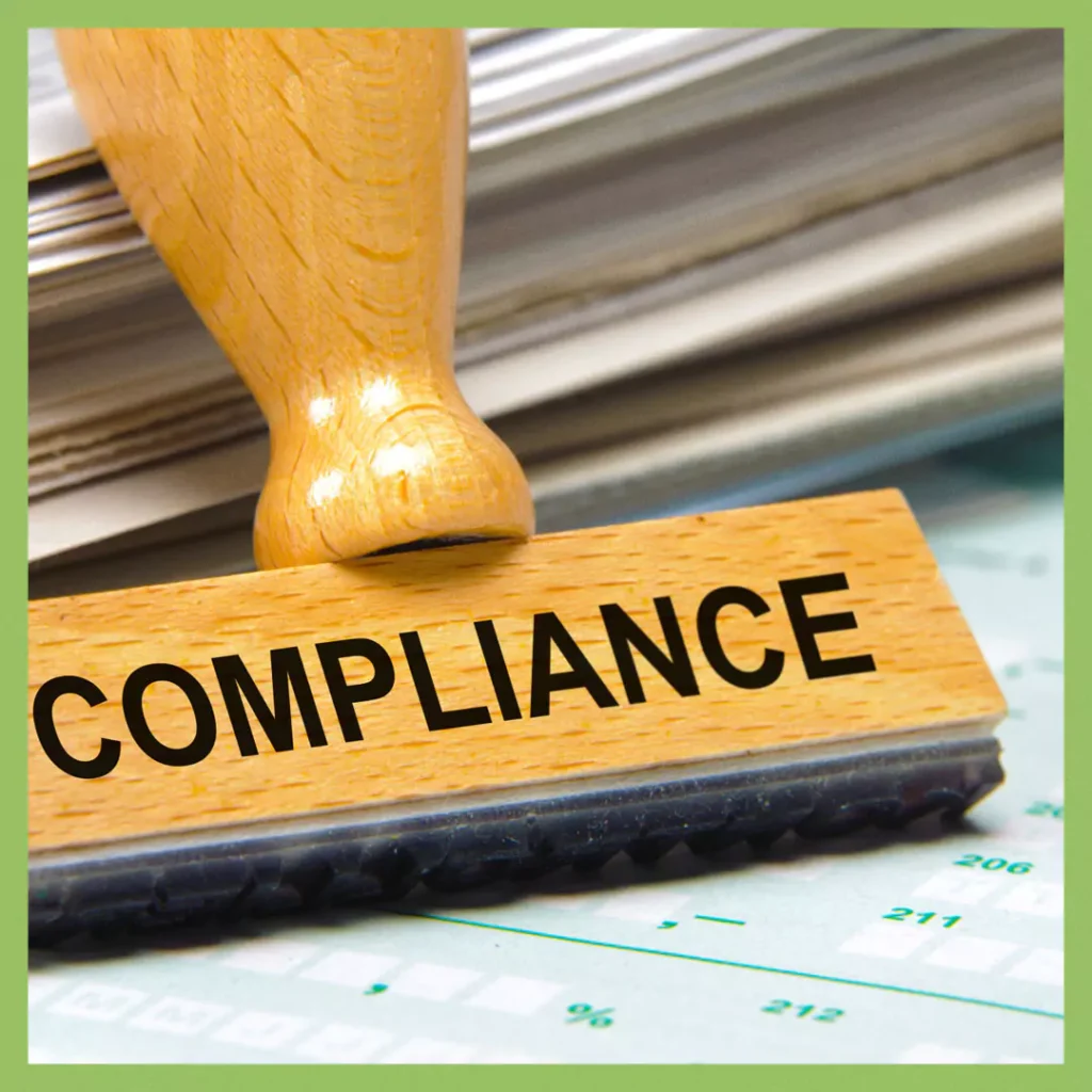 Compliance stamp on documents representing adherence to Test & Tag safety regulations in Australia.