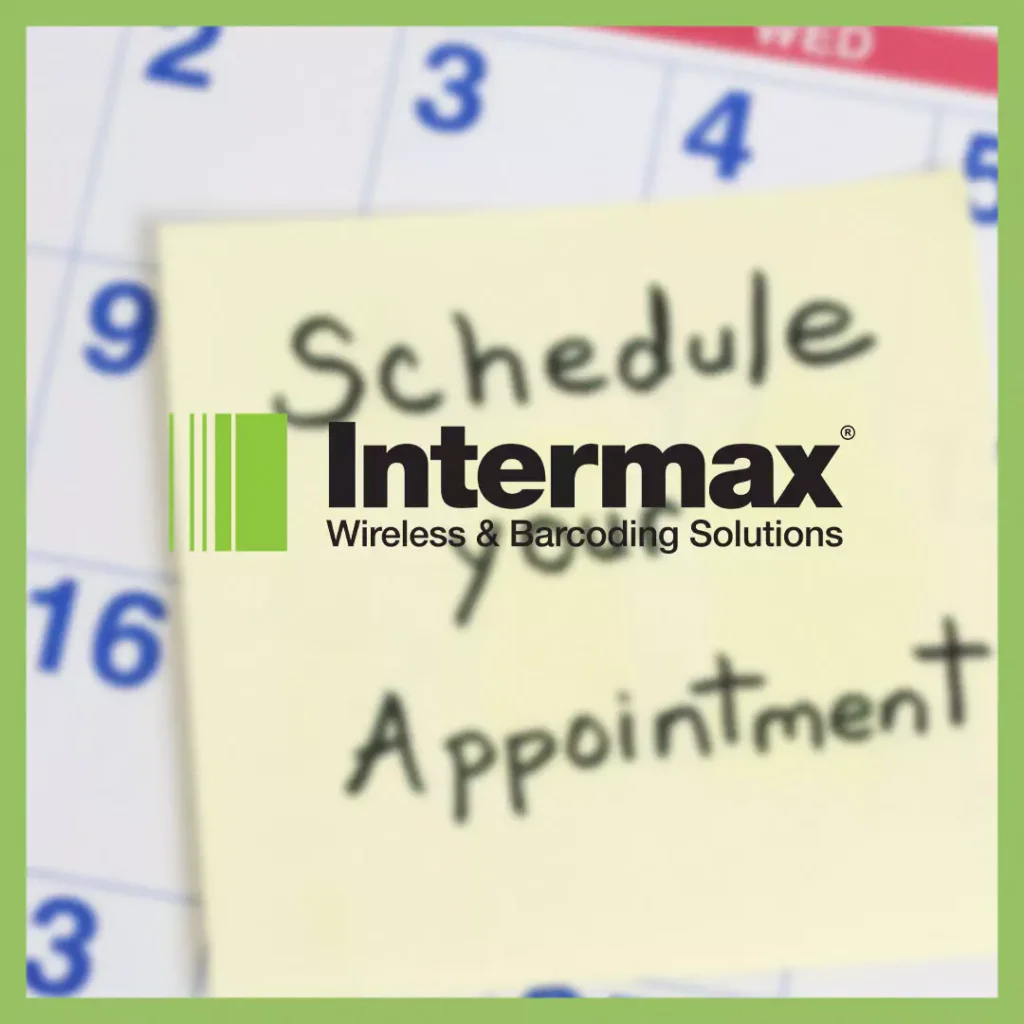 A reminder note on a calendar urging businesses to schedule their Test & Tag appointment with Intermax for compliance and safety.