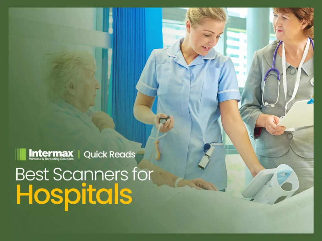 Nurses using hospital barcode scanners for accurate patient identification and medication tracking in a healthcare setting.