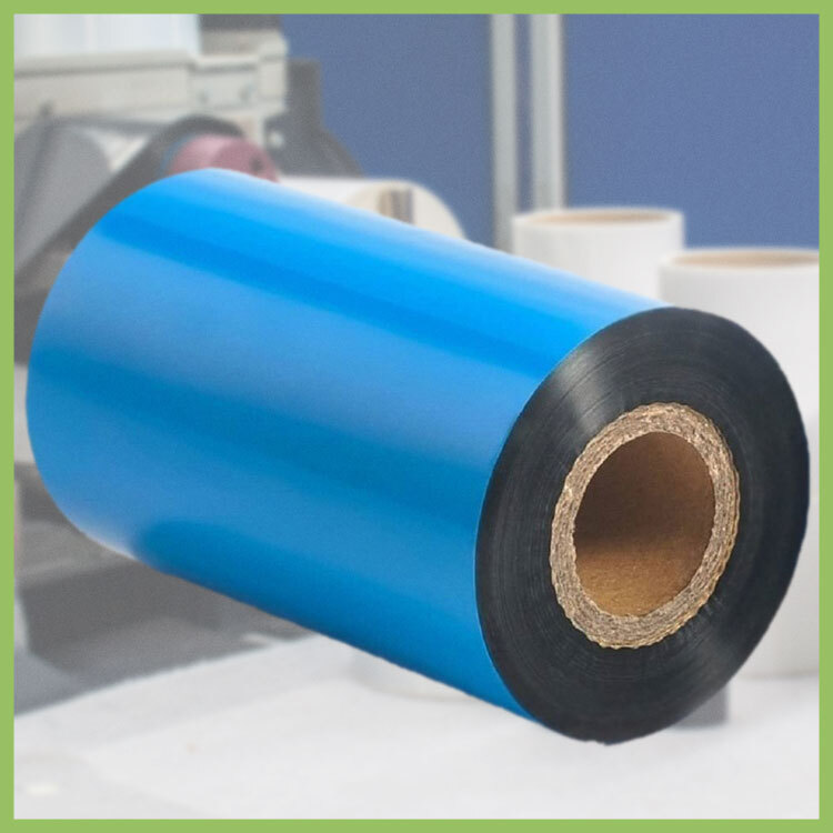 Resin ribbon roll for printing high-durability labels on synthetic materials
