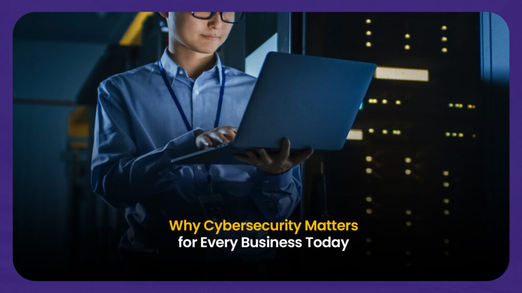 IT professional managing network security systems on a laptop to protect business data from cyber threats