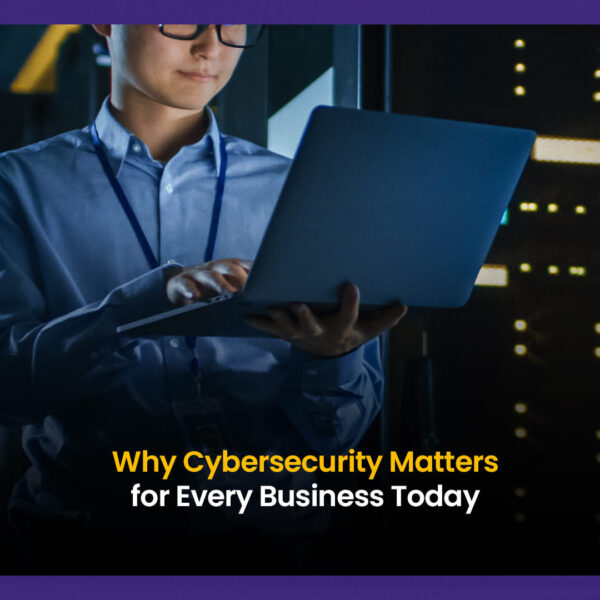 IT professional managing network security systems on a laptop to protect business data from cyber threats
