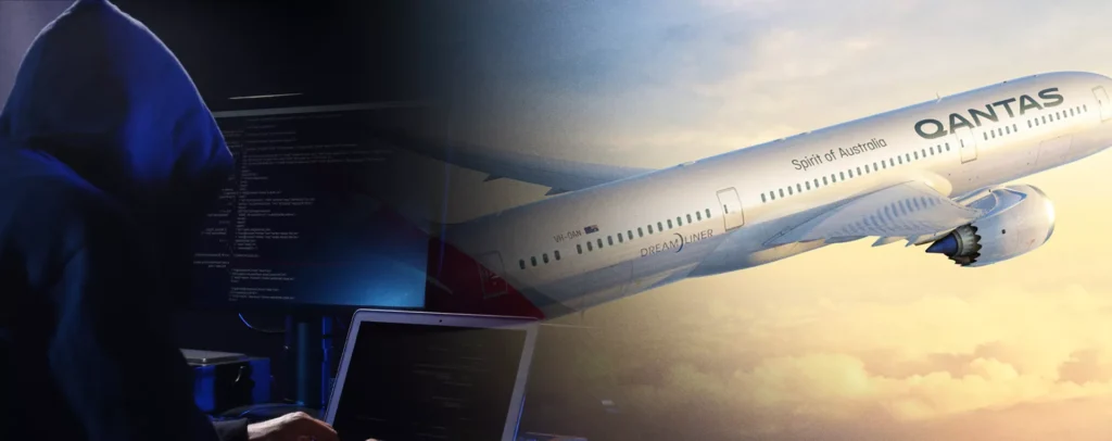 Cybersecurity concept showing a hacker beside an airplane, symbolizing growing cyber threats to critical industries and businesses